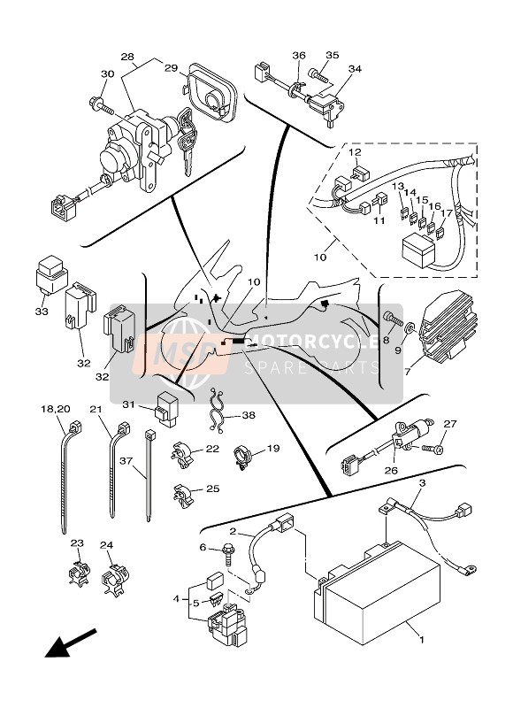 904641100300, Fascetta(Plastica), Yamaha, 2